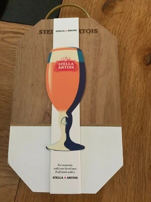 STELLA ARTOIS WOODEN SERVING BOARD - PLATTER HOME PUB BAR SHARING LAGER