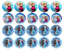 20PZ Cialda FROZEN ELSA ANNA OLAF CUPCAKES / COPRI - BISCOTTI Ostia per biscotto
