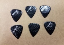 Lot Of 6 - PICKBOY Nylon Guitar Picks Black 1.00mm Grip Medium Naylon66
