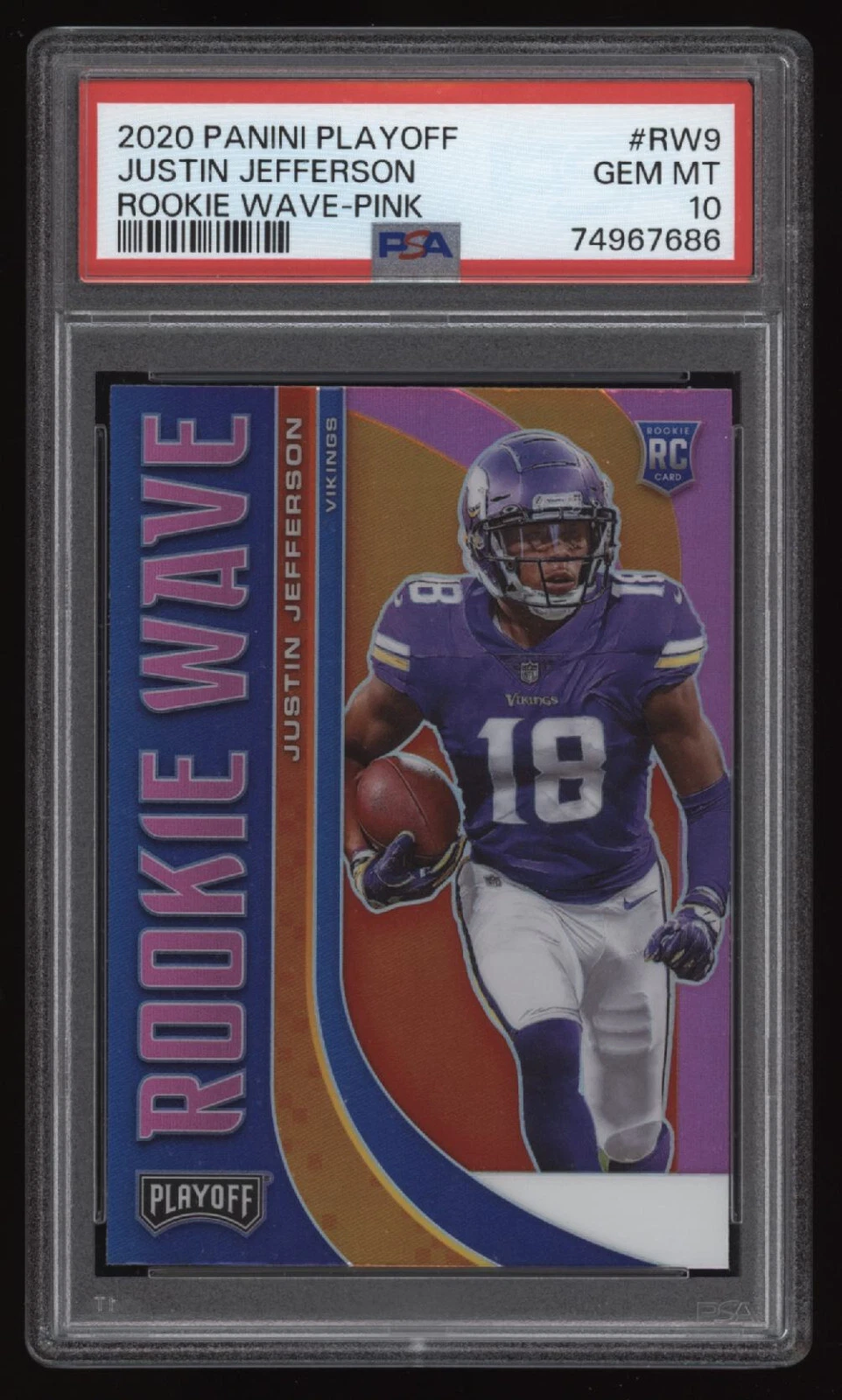 Justin Jefferson Panini Playoff Rookie Wave #RW9 Pink