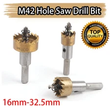 HSS-Co-M42 Hole Saw Cutting Stainless Steel Metal Cutter Drill Bit 16-32.5mm AU