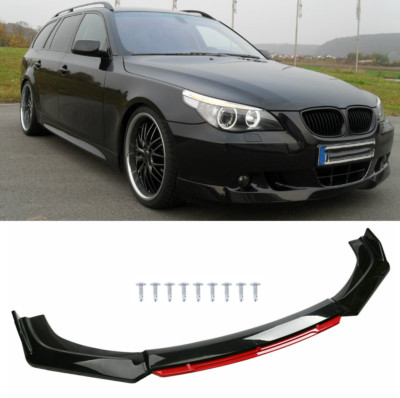 Frontlippe Spoiler Stoßstange Tuning Stützstangen Glänzend Schwarz Für 5er E60