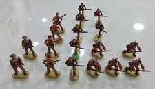 18 Vintage West German 60s ELASTOLIN COWBOY TRAPPERS 40 MM figures