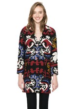 Desigual By L Lacroix Printed Black Coat 36 40 42 Rrp?269