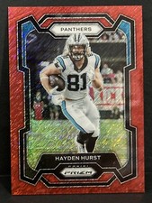 2023 Panini Prizm NFL FOTL Carolina Panthers Hayden Hurst Red Shimmer Prizm /35