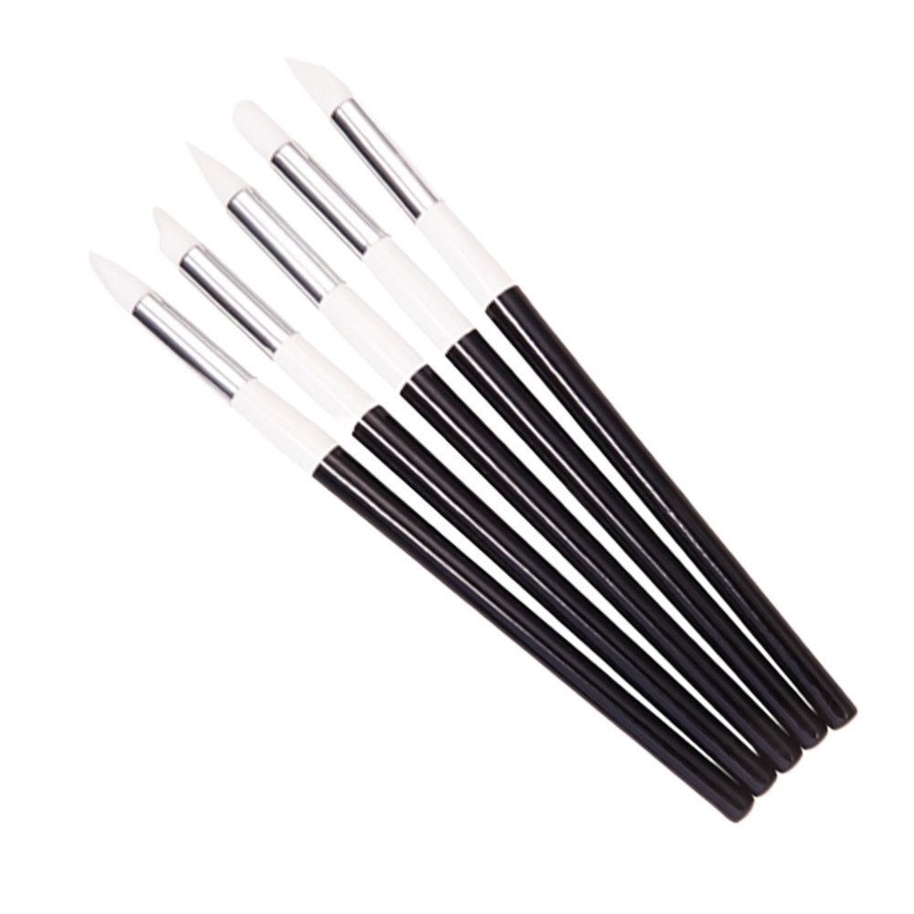 5Pcs Pens Silicone Nail Tool Nail Carving Pen Silicone Polymer Clay Tools-image