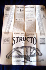 LARGE VINTAGE FOLDOUT ADVERTISEMENT STRUCTO CONSTRUCTION TOY BUILDER 24"X 17"