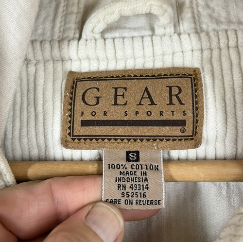 Vintage 90s USN Navy Annapolis White Corduroy 1/4 Zip Anorak Pullover Jacket S/M - Picture 6 of 6