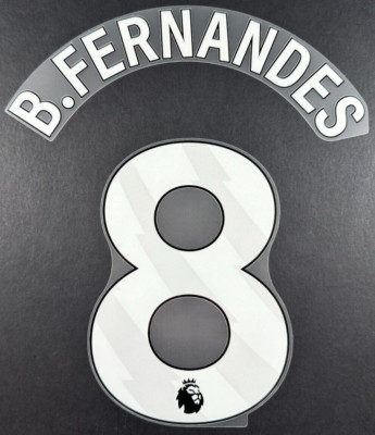 MAN UTD 2025 2026 B. FERNANDES 8 OFFICIAL AVERY DENNISON WHITE KIDS SIZE NAMESET