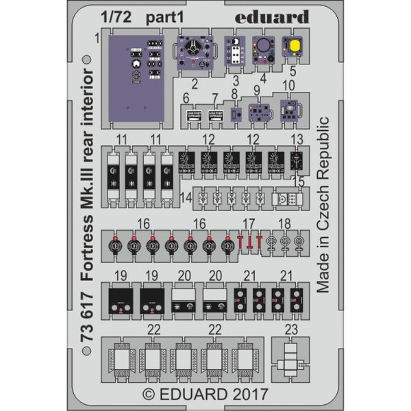 MW22 Eduard 73617 Fortress Mk.Iii Rear Interior 1/72 Pe Set For Airfix-image