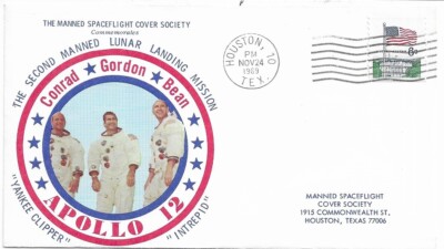 APOLLO 12 2ND MANNED LUNAR LAND CONRAD GORDON BEAN HOUSTON TEXAS NOV 1969 COVER