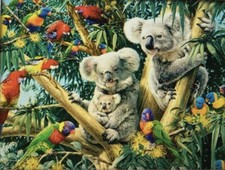 KOALAS  FULL   DIAMOND   CROSS  STITCH  3D DIAMOND  No.2