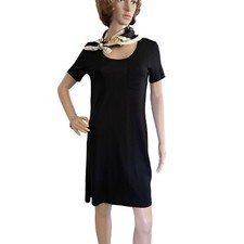 J Crew Pocket T shirt Dress Size XXS Little Black Dress Short Sleeve Classic