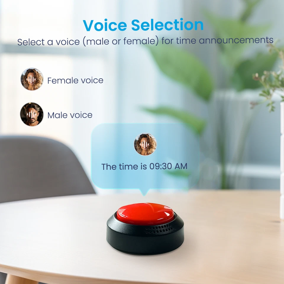 Large Talking Button Clock with Alarm for Visually Impaired, Elderly, Blind - Image 4 of 4