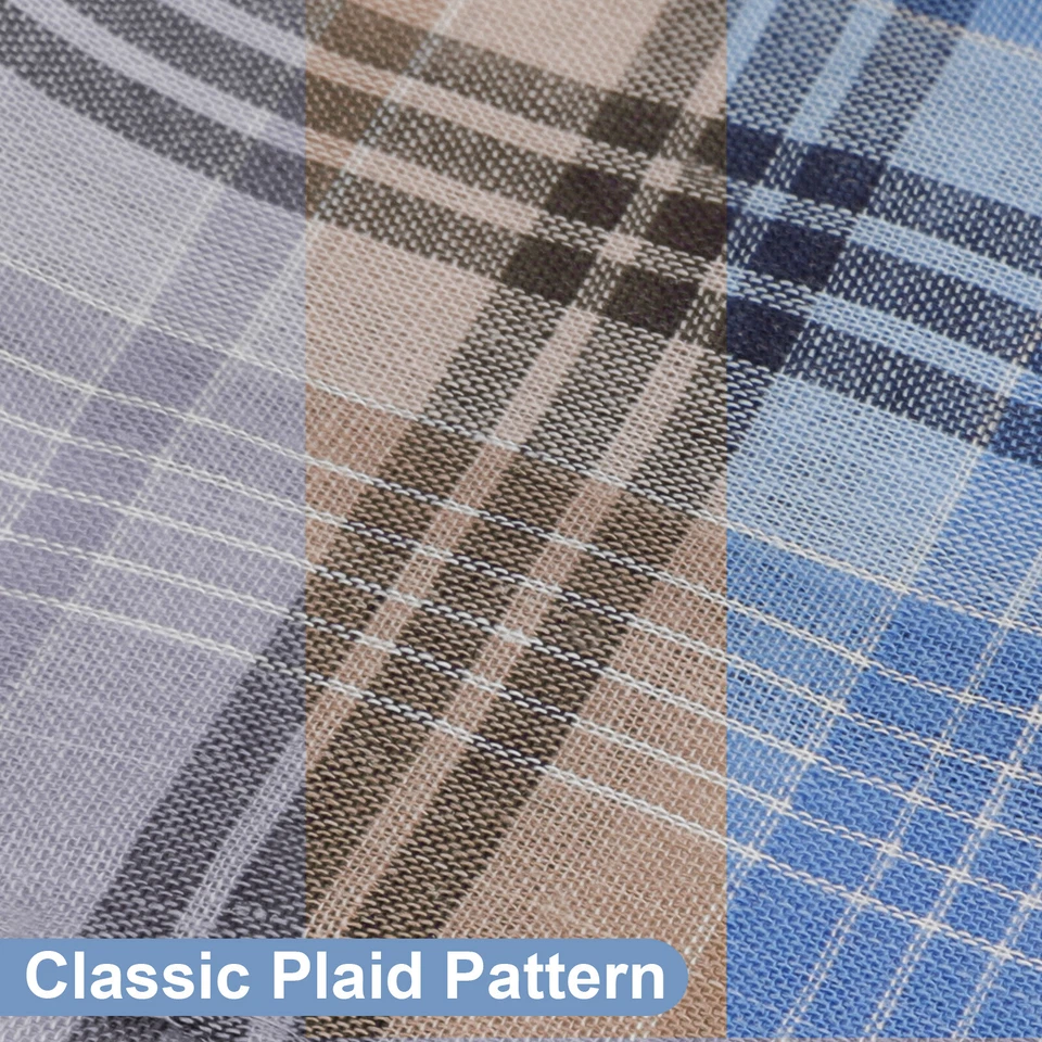 12x Pañuelos de Algodón, Cuadrado de Bolsillo Clásico a Cuadros, Pañuelos de Moda de 15''x15"" Foto 4 de 4