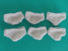 vetement poupée mini-corolle 20 cm- 6 pieces-petites culottes blanches fait main