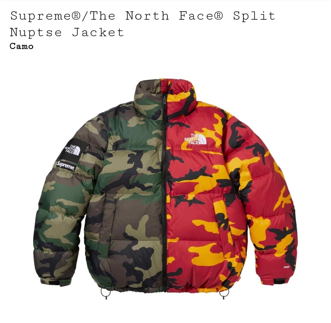 Supreme x The North Face Split Nuptse Jacket Woodland Camo Supreme x The North Face Split Nuptse Jacket Woodland Camo