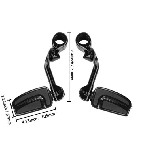 Long Black Footpegs & Mounts Air Flow For Harley Low Rider / S / ST 2018-2024 US - Foto 3 di 11