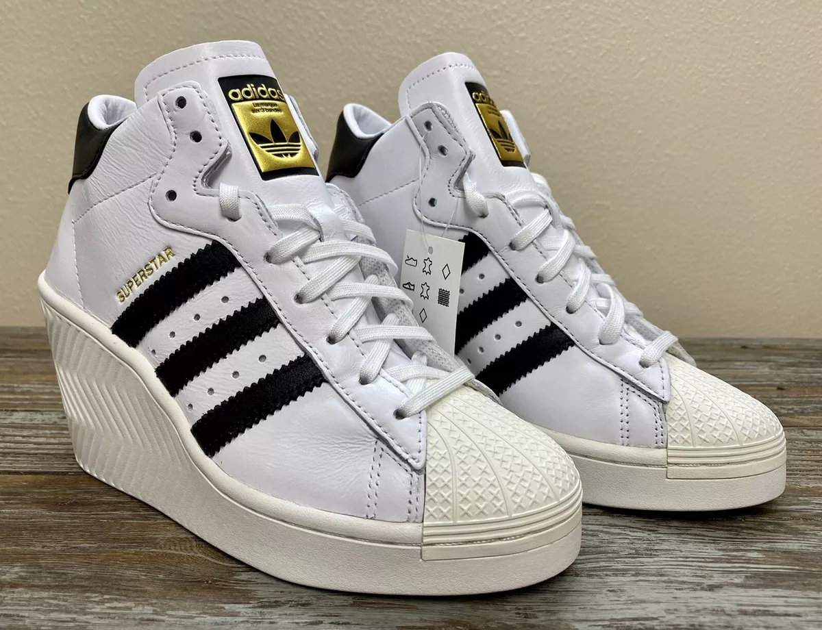 Adidas Superstar Ellure Wedge Shoes White/Black Sneakers FW0102 Women's  Size 5 | eBay