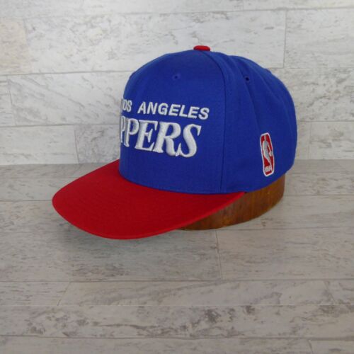 LA Clippers Snapback Hat Cap Blue Red Mitchell & Ness NBA Adjustable - Picture 2 of 8