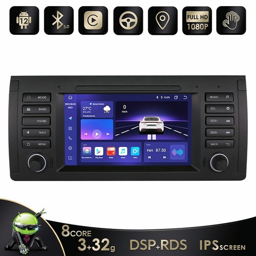 Apple Carplay Car Stereo Android 12 Radio 32GB Kit For BMW 5 Series E39 ...