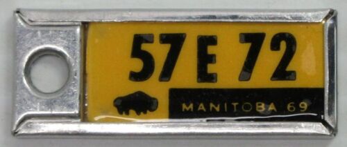 1969 Manitoba War Amp Key Tag License 57E72 - Picture 1 of 2