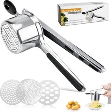 3 In1 Kartoffelpresse Küchenpresse Edelstahl Handpresse Presse für Spaghetti Eis