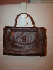 Pre-owned Authentic Rebecca Minkoff Brown Ostrich Leather Dr. Bag Satchel Purse
