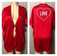 Victoria  s Secret NWT One Size Red LOVE Heart Valentines Kimono Robe 58