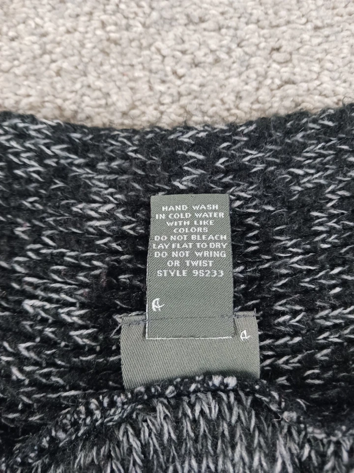 Suéter Dots Mujer Grande Negro Blanco Acrílico Tejido Frente Abierto Manga Corta Foto 4 de 4