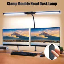 LED Desk Lamp with Clamp Double Head Desk Lamp with 360  Adjustable Gooseneck