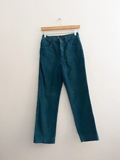 Vintage Women  s Pierre Cardin Size 7/8 Corduroy Pants, 100 Cotton, Teal
