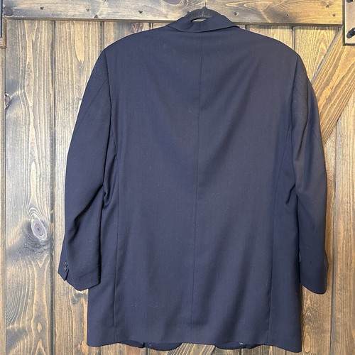 Enzo Tovare Collection Men's 42 100% Wool Suit Jacket - Made In Italy Navy Blue - Picture 2 of 5