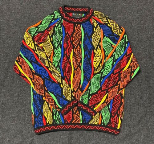 COOGI Pure Wool Knitted Sweater 3D Knit Size SS Made In Australia 90s