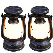 2 Pack Solar Lantern Outdoor Waterproof Vintage Hanging Lantern for Garden Patio