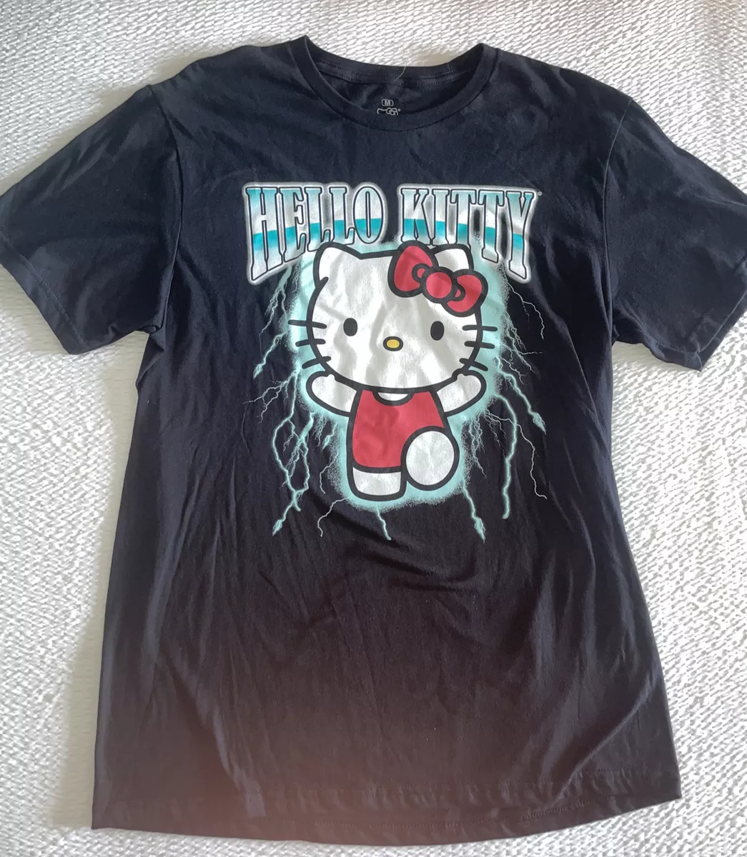 Hello Kitty Lightning Portrait Sanrio Black T Shirt Mens Size M