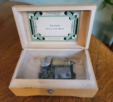 VTG Thorens Wood Music Box 2 Songs Blue Danube/Vienna W Switzerland *not working