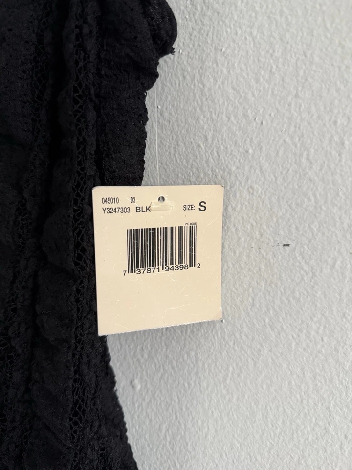 Винтажный Y2K Deadstock новый с Ярлыками Guess джинсы крючком кружевной корсет верхний черный маленький готический - Изображение 4 из 4