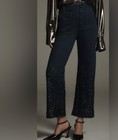 Collete Cropped Wide Leg  Jeans  By Maeve Sequin Edition Size 25 P — photo 2