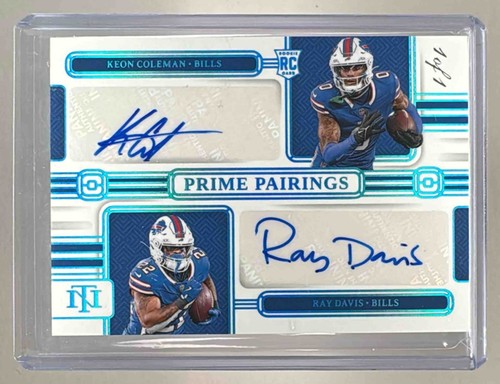 Keon Coleman Ray Davis 2024 National Treasures Platinum Pairings RC Auto 1/1