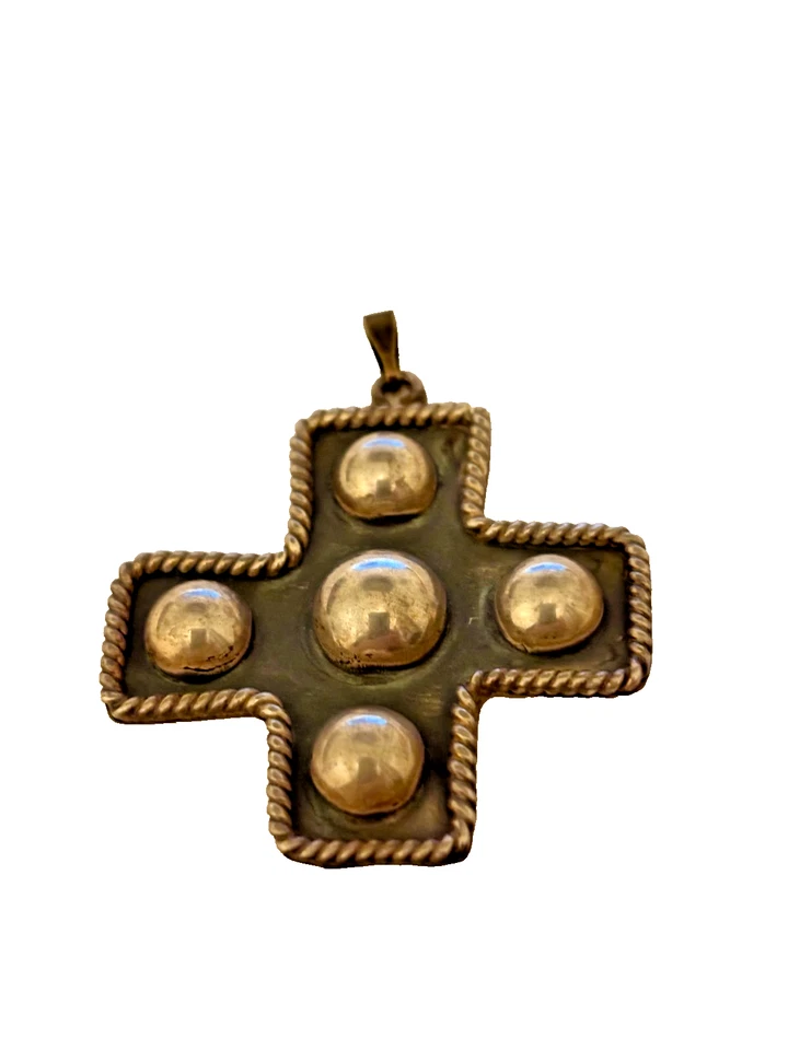 CRUZ VINTAGE UNISEX PLATA ESTERLINA 925 HECHA A MANO POR ARTESANOS MEXICANOS Foto 2 de 3
