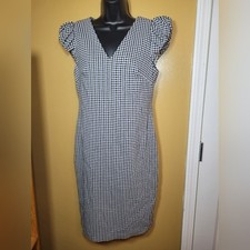 Calvin Klein Gingham Checkered Sheath Dress sz 8