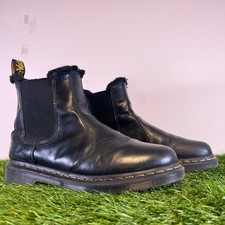 Dr. Martens Chelsea Boots Size 7 Women's Black Faux Fur Lined 2976 Leonore