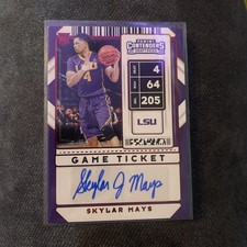 Skylar Mays 2020 Contenders Game Ticket Green Rookie Auto #124 Lakers Hawks RC
