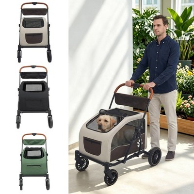 Dog Stroller Foldable Dog Stroller with Detachable Cabin Pet Stroller for M & L