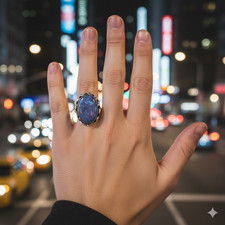 Sodalite Gemstone Band Ring Size 925 Sterling Silver