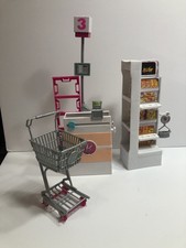 Barbie Grocery Store Shelves Checkout Counter Shopping Cart - NO ACCESSORIES