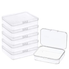 6 Pcs 5.6x4.2x1.8 Inches Clear Rectangle Box for Collecting Small Items, Bead...