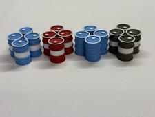 O Scale Barrels, 16 Barrels,mixed,  Blue/Whit...