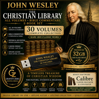 John Wesley The Christian Library 30 Volumes Bible Commentary eBook PDF USB DVD